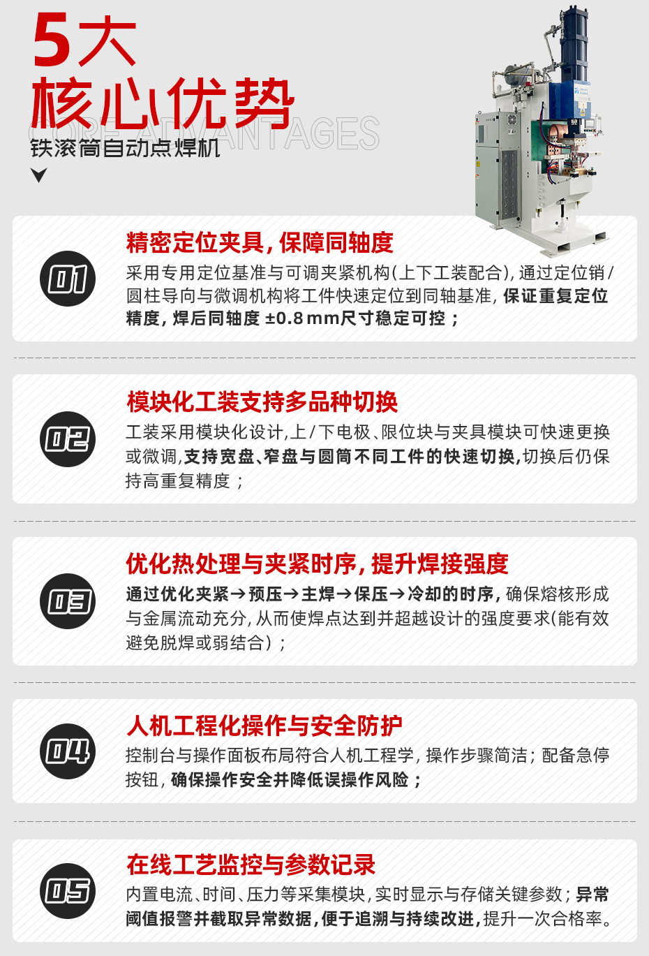 铁滚筒自动点焊机详情核心优势